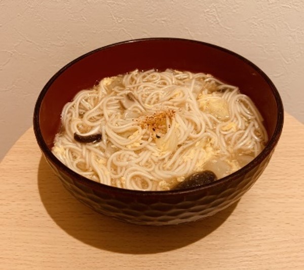 白菜と卵のあんかけ温麺の料理写真